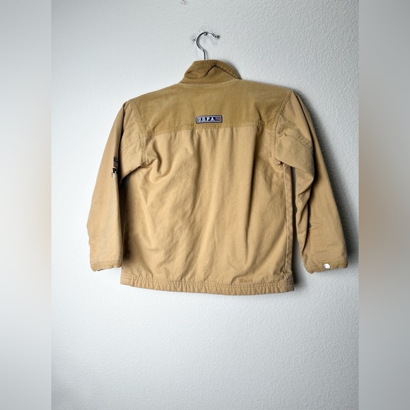 US Polo Assn kids Button Beige Bomber Button Up Jacket. Size: 7x Part Corduroy - Picture 8 of 14